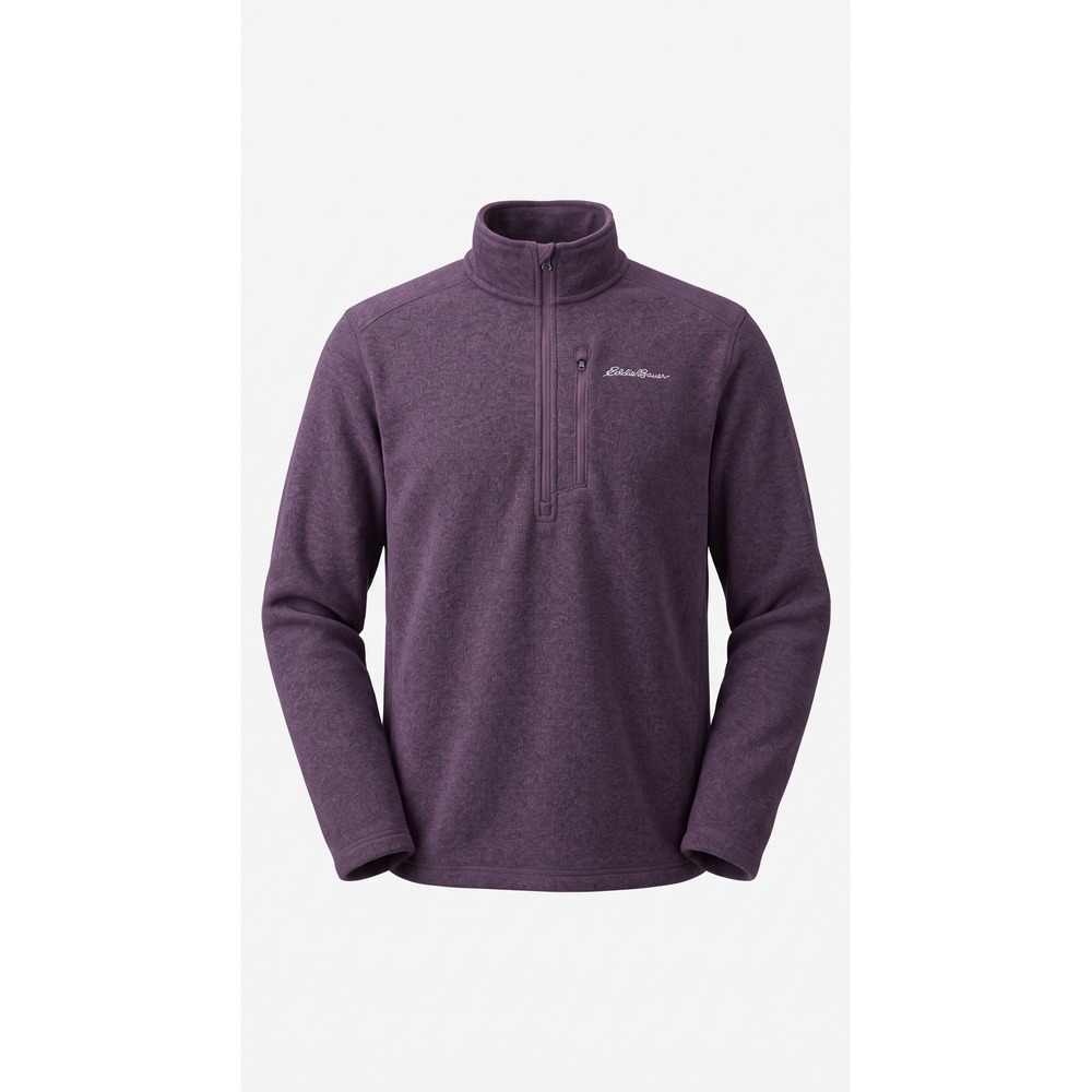 Eddie Bauer Mens XL Purple Quarter Zip Fleece Pullover Sweater EM31LK112